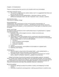 King, D; Lawley, S; Organisational behaviour - Chapter 15 Globalisation