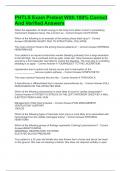 PHTLS Exam Pretest With 100&percnt; Correct And Verified Answers