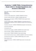 Anatomy 1 AAMI FINAL Comprehensive  Exam with A&plus; Graded Questions and  Answers 2024&sol;2025