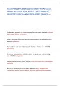 ISSA CORRECTIVE EXERCISE SPECIALIST FINAL EXAM  LATEST 2024-2025 WITH ACTUAL QUESTIONS AND  CORRECT VERIFIED ANSWERS&sol;ALREADY GRADED A&plus;