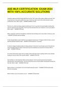 ASE MLR CERTIFICATION  EXAM 2024 WITH 100&percnt; ACCURATE SOLUTIONS