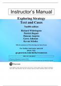 Solution Manual for Exploring Strategy Text And Cases 12th Edition Gerry Johnson&comma; Richard Whittington&vert; Complete Verified Chapter's &vert;