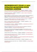 MICROBIOLOGY EXAM 1&num; 2024 UPDATED QUESTIONS WITH VERIFIED ANSWER