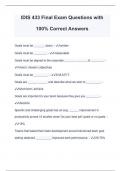 IDIS 433 Final Exam Questions with 100&percnt; Correct Answers