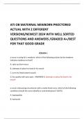 ATI OB MATERNAL NEWBORN PROCTORED ACTUAL WITH 2 DIFFERENT VERSIONS&sol;NEWEST 2024 WITH WELL SORTED QUESTIONS AND ANSWERS &sol;GRADED A&plus;&sol;BEST FOR THAT GOOD GRADE 