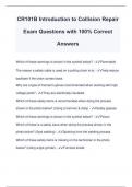 CR101B Introduction to Collision Repair Exam Questions with 100&percnt; Correct Answers