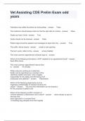 Vet Assisting CDE Prelim Exam odd years&comma; Questions and Answers Graded A