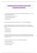 Cardiovascular function Exam with  Complete Solutions 