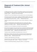 Diagnosis & Treatment &lpar;Sm&period; Animal Science&rpar; Questions and Answers Graded A