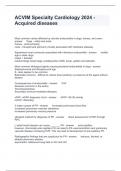 ACVIM Specialty Cardiology 2024 - Acquired diseases Questions and Answers  100&percnt; correct
