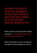 WALMART FOOD SAFETY EXAM  NEWEST ACTUAL EXAM 2024