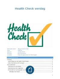 Eindverslag Health Check [Blok 1.2] SGM