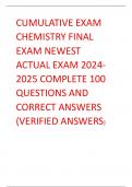 CUMULATIVE FINAL CHEMISTRY 121 &sol; CUMULATIVE EXAM CHEMISTRY  FINAL EXAM 2024 UPDATED LATELY