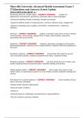 Maryville University Advanced Health Assessment Exam 3 271Questions and Answers &lpar;Latest Update 2024&sol;2025&rpar;GRADED A&plus;