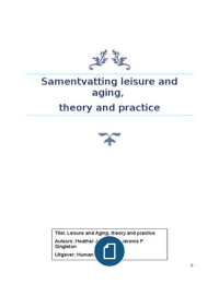 Leisure and aging, theory and practice 
