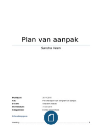 P3: Ontwerpen van een plan van aanpak: Plan van aanpak 