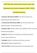 USPS SSA 421 Postal Exam Study Guide Expected Test Questions and Answers &lpar;2024 &sol; 2025&rpar; &lpar;Verified Answers&rpar;