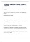 CLS Final Exam Questions & Answers 2024&sol;2025