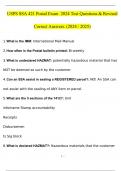 USPS SSA 421 Postal Exam Expected 2024 Test Questions & Revised Correct Answers&period; &lpar;2024 &sol; 2025&rpar; 100&percnt; Guarantee Pass
