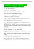Veterinary Technology - Lab Animal Medicine 2024&sol;2025 Graded A&plus;