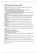 HESI Critical Care Exam 2024