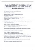 Study for FTCE ART K-12 2D Art 15&percnt; of  Exam Questions with 100&percnt; Correct  Answer 2024&sol;2025