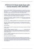 FTCE Art K12 Study Guide Exam with  Correct Answers 100&percnt; 2024&sol;2025