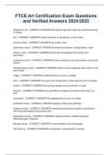 FTCE Art Certification Exam Questions  and Verified Answers 2024&sol;2025