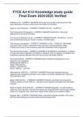 FTCE Art K12 Knowledge study guide Final Exam 2024&sol;2025 Verified