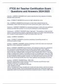 FTCE Art Teacher Certification Exam Questions and Answers 2024&sol;2025