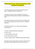 Histology Exam 3 Book Questions with complete solutions