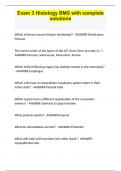 Exam 3 Histology BMS with complete solutions