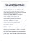 FTCE Florida Art Certification Test 2024&sol;2025 Updated Questions and  Answers