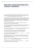 MBS FINAL EXAM QUESTIONS WITH CORRECT ANSWERS&excl;&excl;