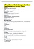 UT High School World History A Final Exam Thorough Review&comma; Complete Solution