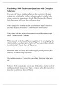 Psychology 1000 final exam Questions with Complete Solutions&period;