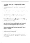 Psychology 1000 Exam 1 Questions with Complete Solutions&period;