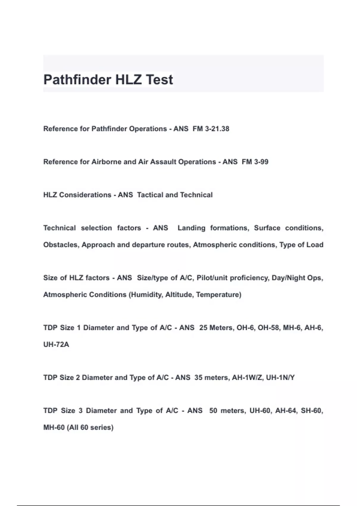 Pathfinder HLZ Test QUESTIONS & ANSWERS 2024 ( A+ GRADED 100% VERIFIED ...