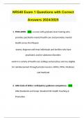 NR548 Exam 1 Questions with Correct Answers 2024&sol;2025