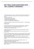 EBT FINAL EXAM QUESTIONS WITH 100&percnt; CORRECT ANSWERS&excl;&excl;