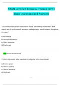 NASM CPT EXAM 2024 &sol; 2025 Expected Questions and Answers STUDY BUNDLE &lpar;COMPLETE PACKAGE&rpar;