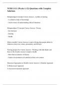 NURS 1111 &lpar;Weeks 1-12&rpar; Questions with Complete Solutions