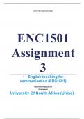 Exam &lpar;elaborations&rpar; ENC1501 Assignment 3 &lpar;COMPLETE ANSWERS&rpar; 2024 &bull;&Tab;Course &bull;&Tab;English teaching for communication &lpar;ENC1501&rpar; &bull;&Tab;Institution &bull;&Tab;University Of South Africa &lpar;Unisa&rpar; &bull;&Tab;Book &bull;&Tab;English in the Digital Age ENC1501 Assignment 3 &lpar;COMPLETE ANSWERS&rpar; 2024 &semi;1