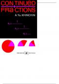 Continued Fractions &lpar; A&period; Ya&period; Khinchin &rpar;&period; DoverMIR 1997