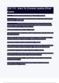 CJC 111 - Intro To Criminal Justice &lpar;Final Exam&rpar;