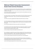 Walmart Retail Associate Assessment Exam And Correct Answers&period;