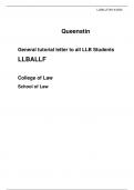 General tutorial letter to all LLB Students LLBALLF  College of Law School of Law