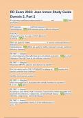 RD Exam 2022&lowbar; Jean Inman Study Guide Domain 2&comma; Part 2 - - Questions with Explanations of Answers