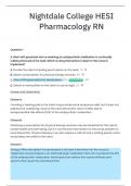 Nightingale College HESI Pharmacology RN questions with well-detailed Explanations&sol;Rationale Answers &lpar;graded A&plus;&rpar;