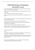 NURS 550 Final Exam with Questions Solved 100&percnt; Correct